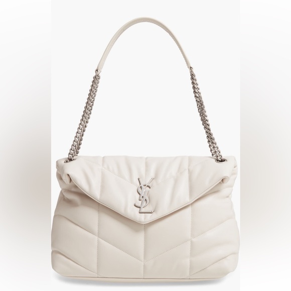 Saint Laurent Medium Lou Leather puffer bag color is the off-white - Picture 6 of 7